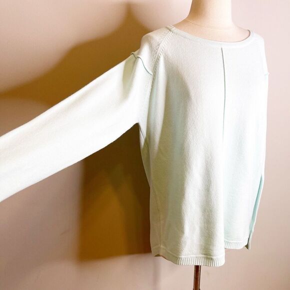 French Connection S Small Mint Green Sweater Top Cozy Relaxed Oversize - Picture 7 of 16